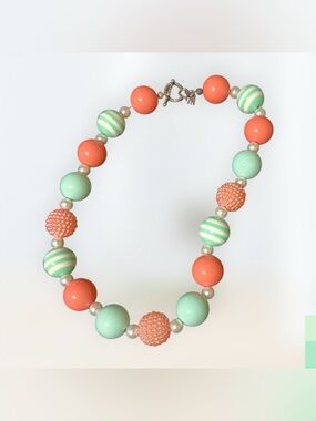 Coral & Mint Beaded Statement Necklace
